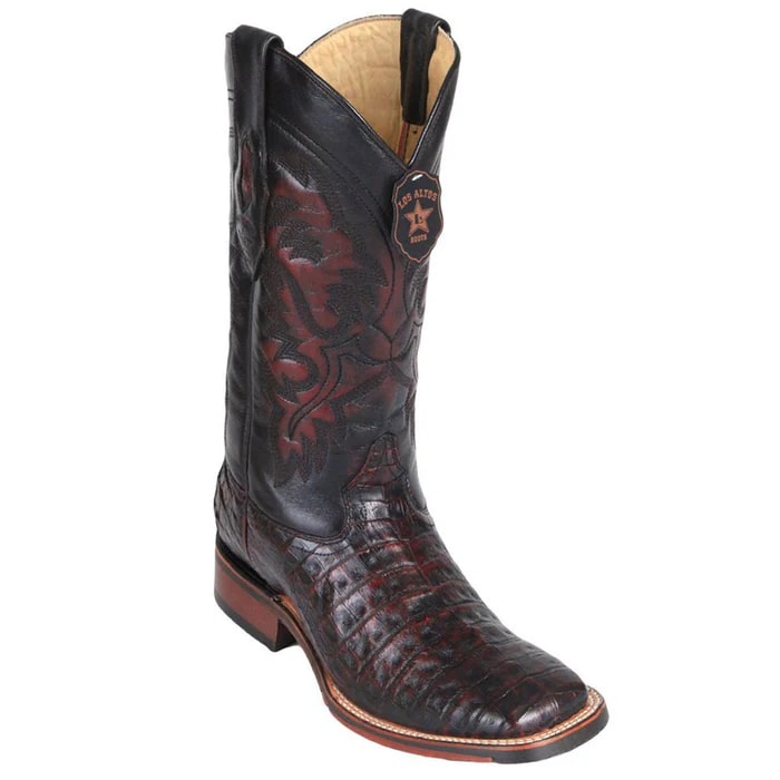 Los Altos Caiman Cowboy Boots Black Cherry