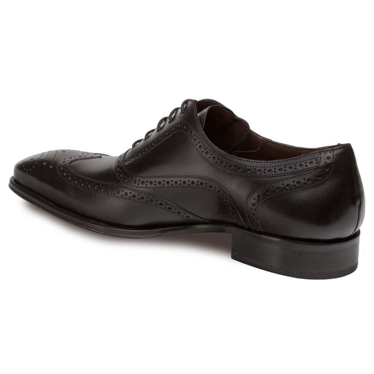 Mezlan Ugalde Calfskin Black Wing Tip Oxford Shoes