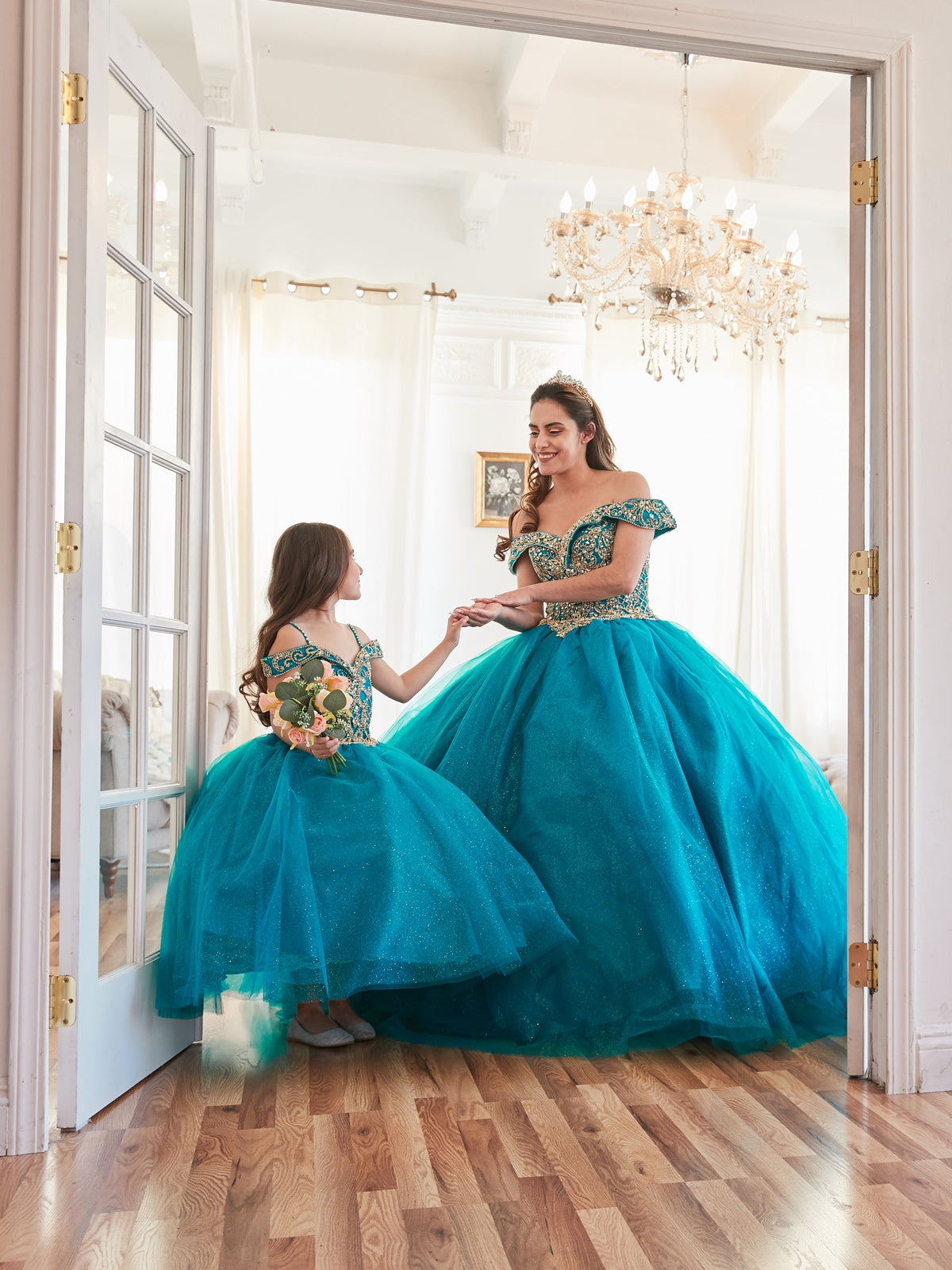 Beaded Off Shoulder Ball Gown by Calla KY71246