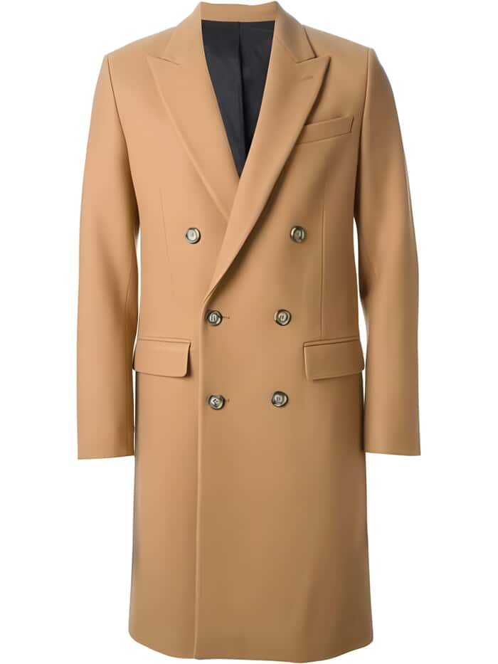 Double Breasted Designer Wool Peacoat for Men