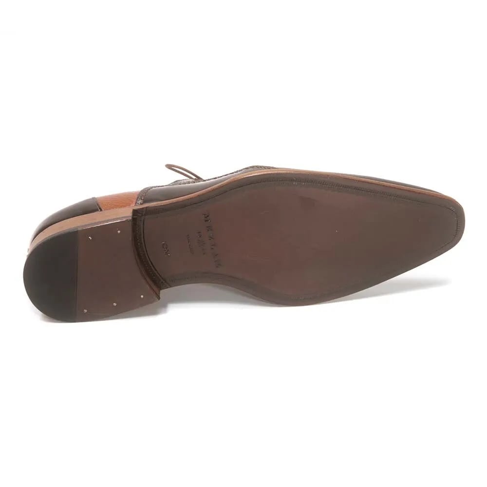 Mezlan Camel Deer Skin Wingtip Oxfords