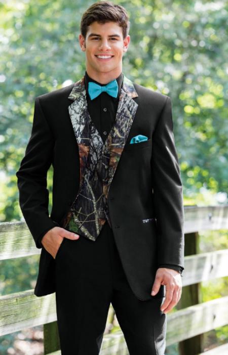Single Breasted Camouflage Tuxedo Suit