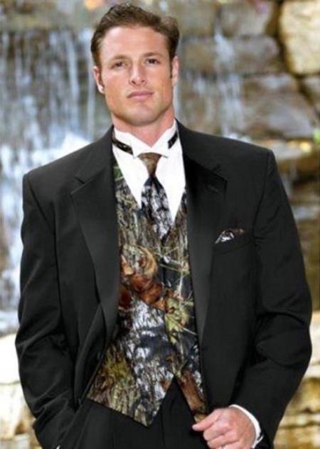 Camo Suit Camouflage Tuxedo Single Breasted Wedding