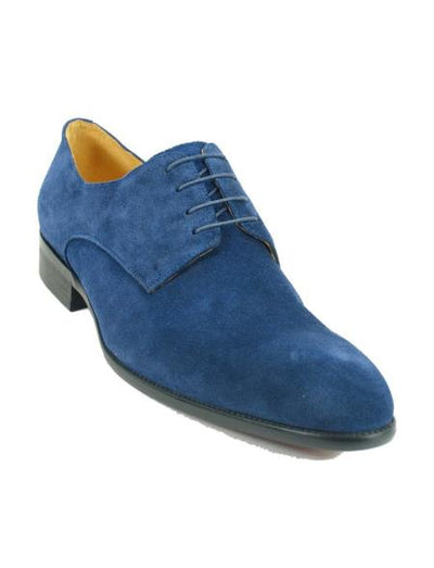 Men's Navy Cap Toe Laceup Style Suede Fashionable Carrucci Shoes