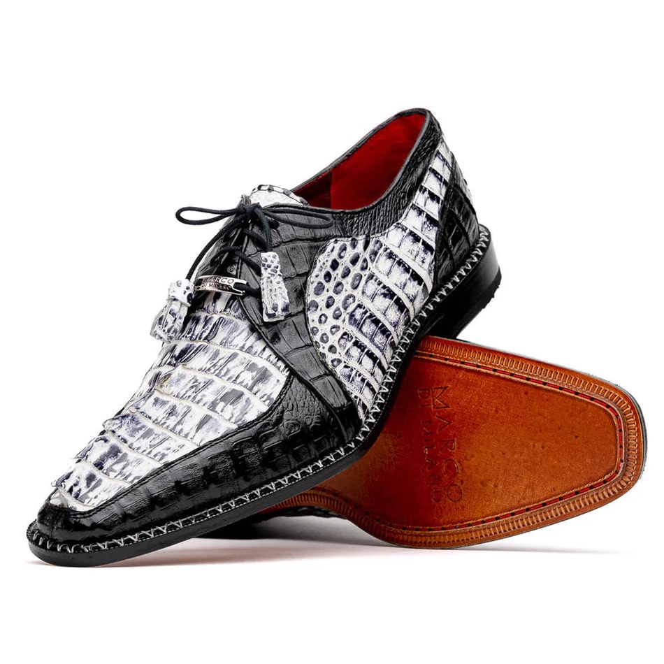 Caribe Newspaper & Black Crocodile Derby Oxfords