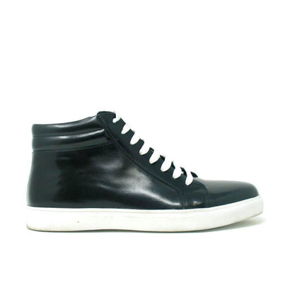 Carrucci High Top Side Zipper Leather Sneaker
