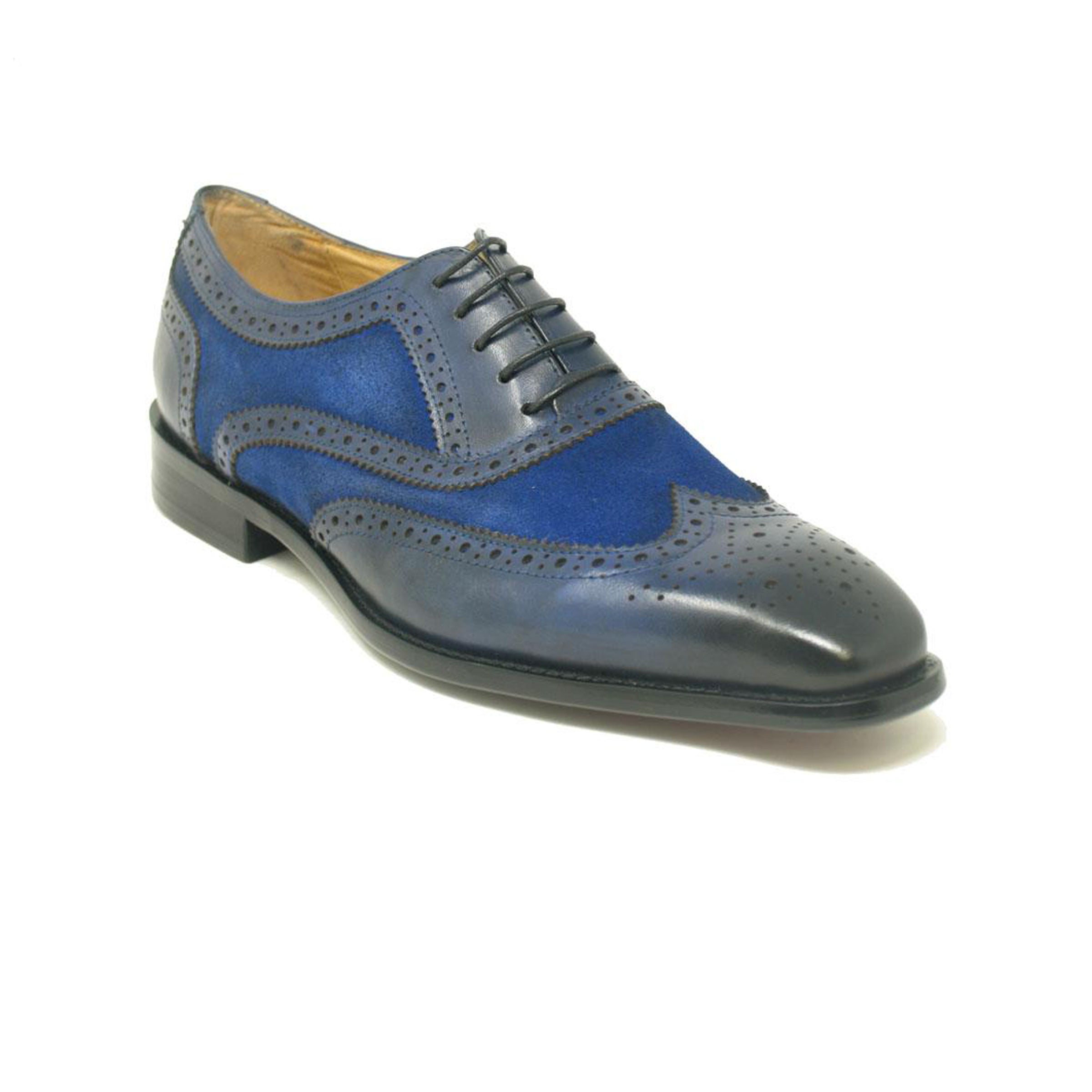 Carrucci Mixed Media Burnished Wingtip Oxford