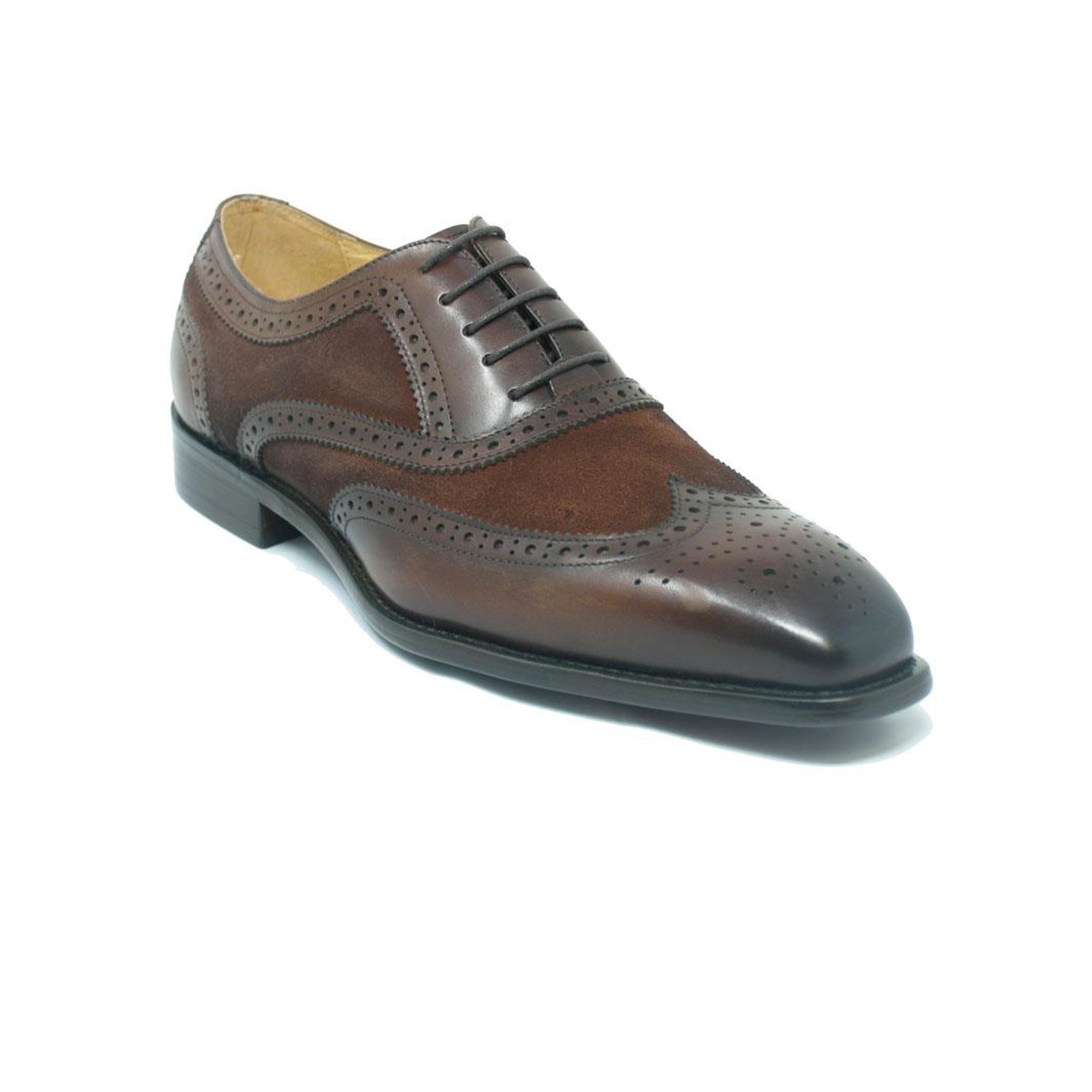 Carrucci Mixed Media Burnished Wingtip Oxford