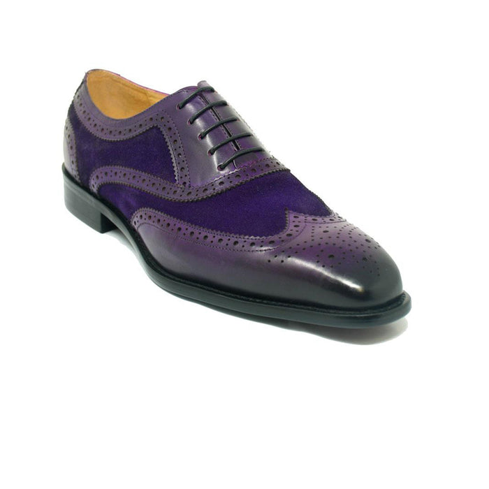 Carrucci Mixed Media Burnished Wingtip Oxford