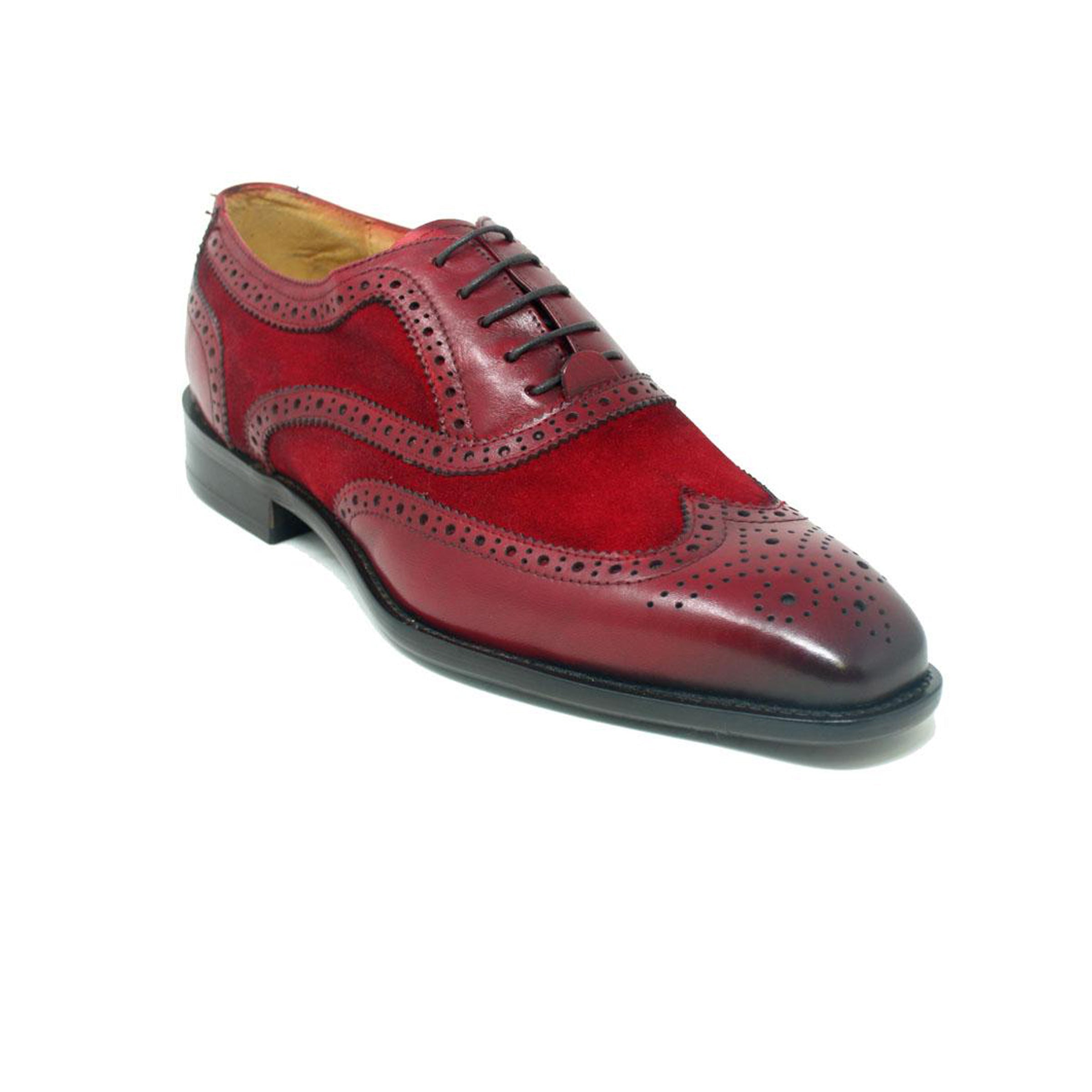 Carrucci Mixed Media Burnished Wingtip Oxford