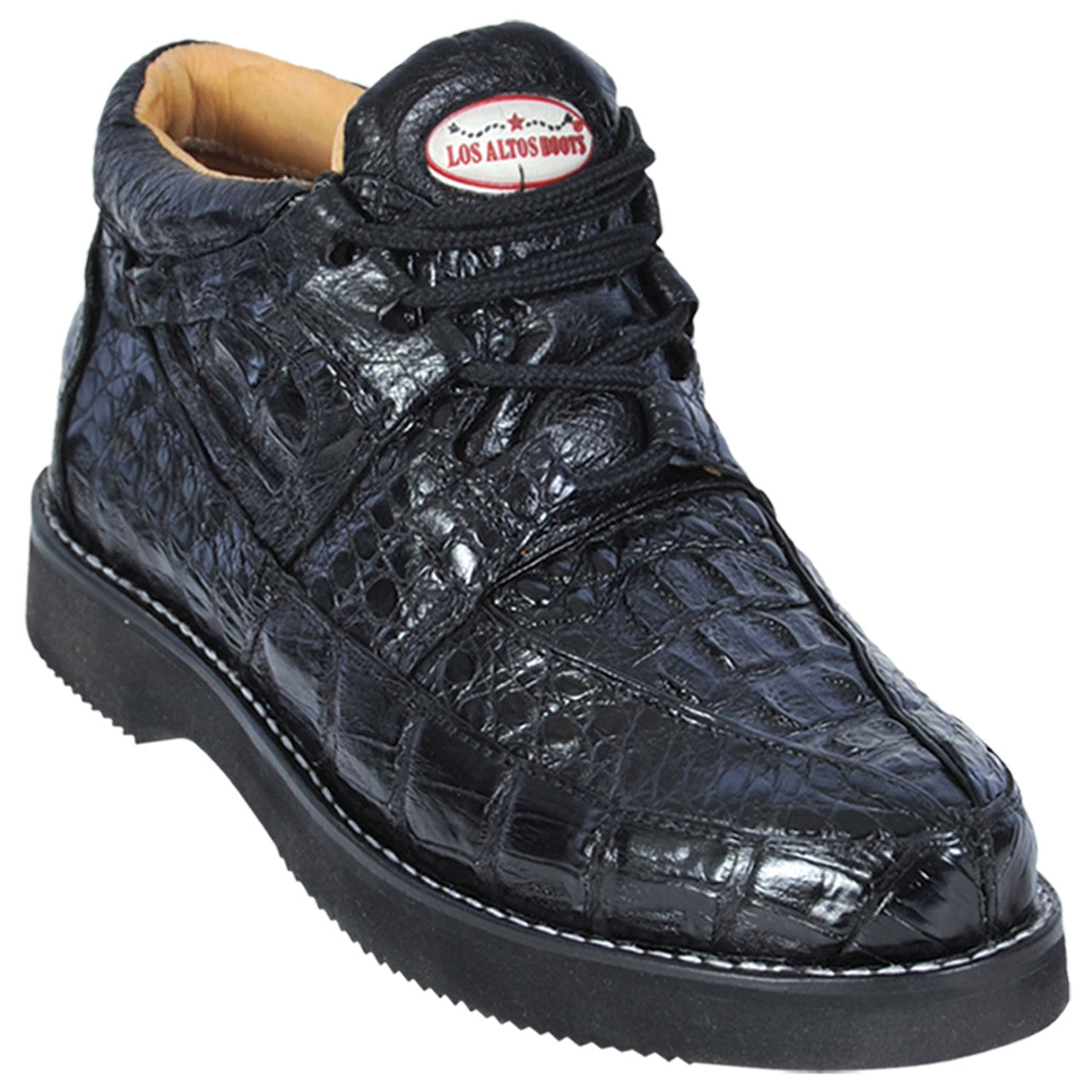 Los Altos Black Caiman Skin Boots