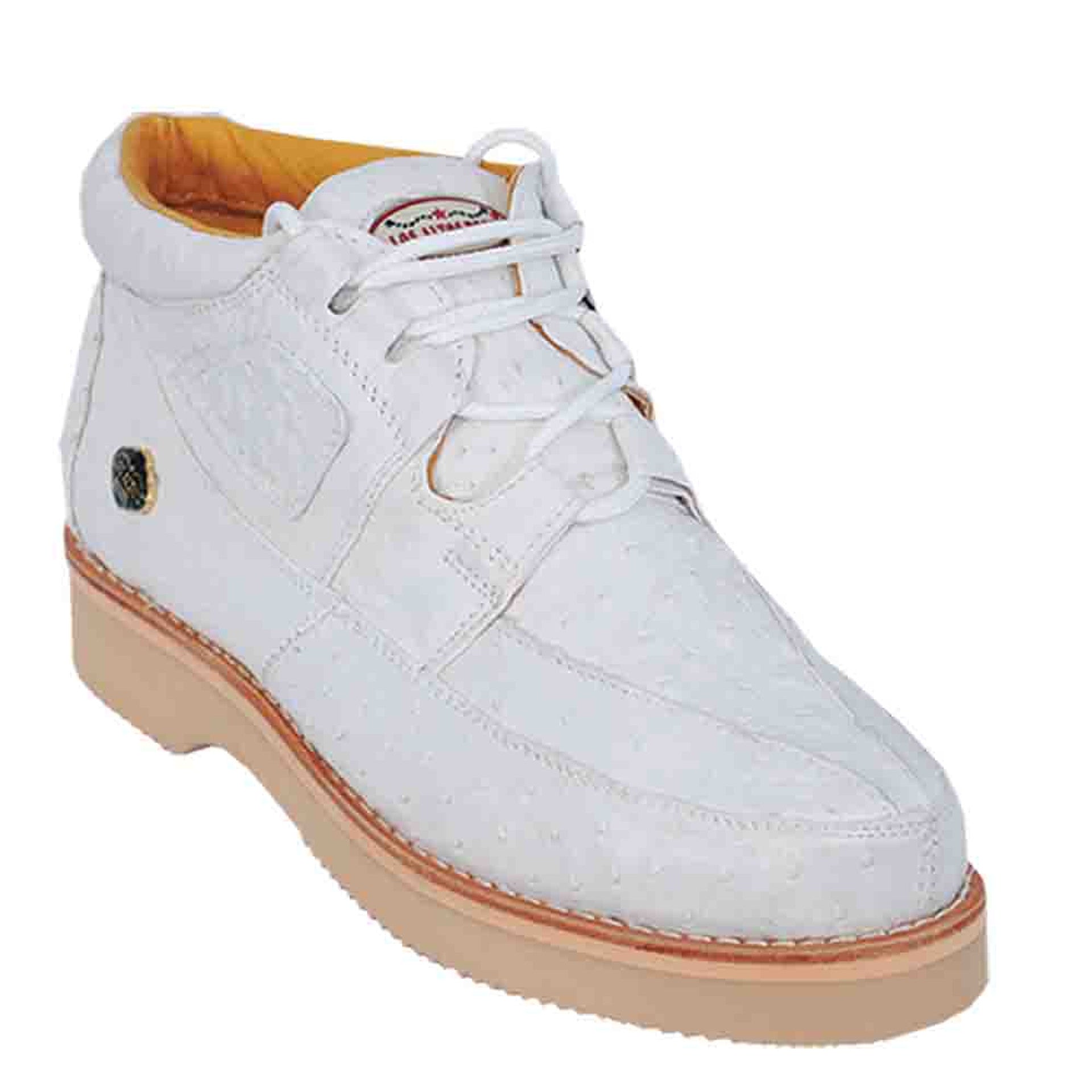 Los Altos White Full Ostrich Men's Sneaker