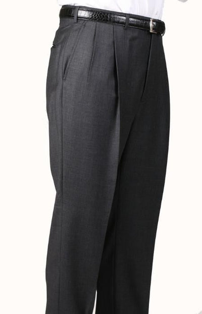 65% Polyester Charcoal Somerset Double-Pleated Slacks / Dress Pants Trouser unhemmed unfinished bottom