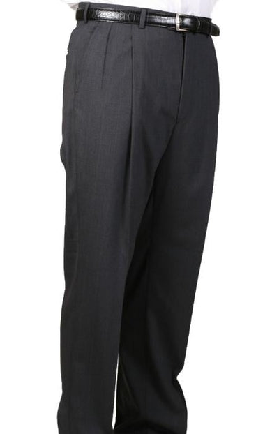 Unhemmed Unfinished Bottom Charcoal Pleated Pants Lined Trousers