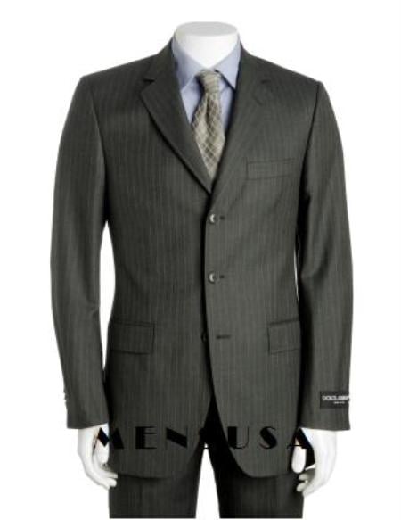 Dark Charcoal Gray Multi Pinstripe Available in 2 or 3 Buttons Style Regular Classic Cut Super 120's Pleated Pants