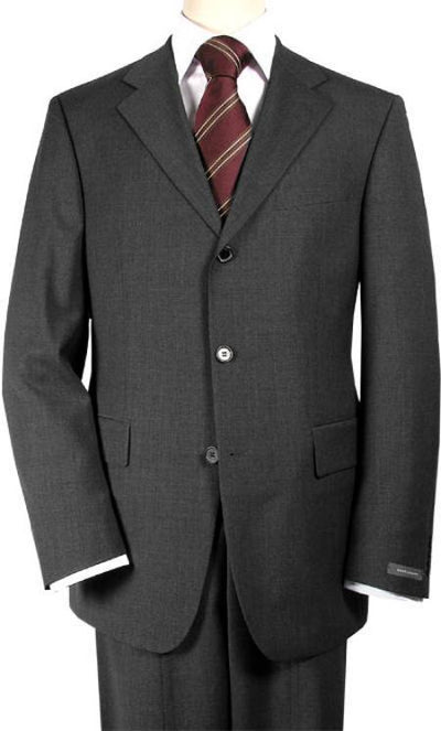 Charcoal Gray Side Vent Available in 2 or 3 Buttons Style Regular Classic Cut Super 150's - mensusa