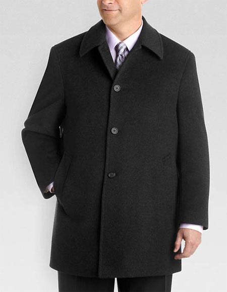 Men's Dress Coat Fully Lined Charcoal Gray Wool Classic Fit Jacket