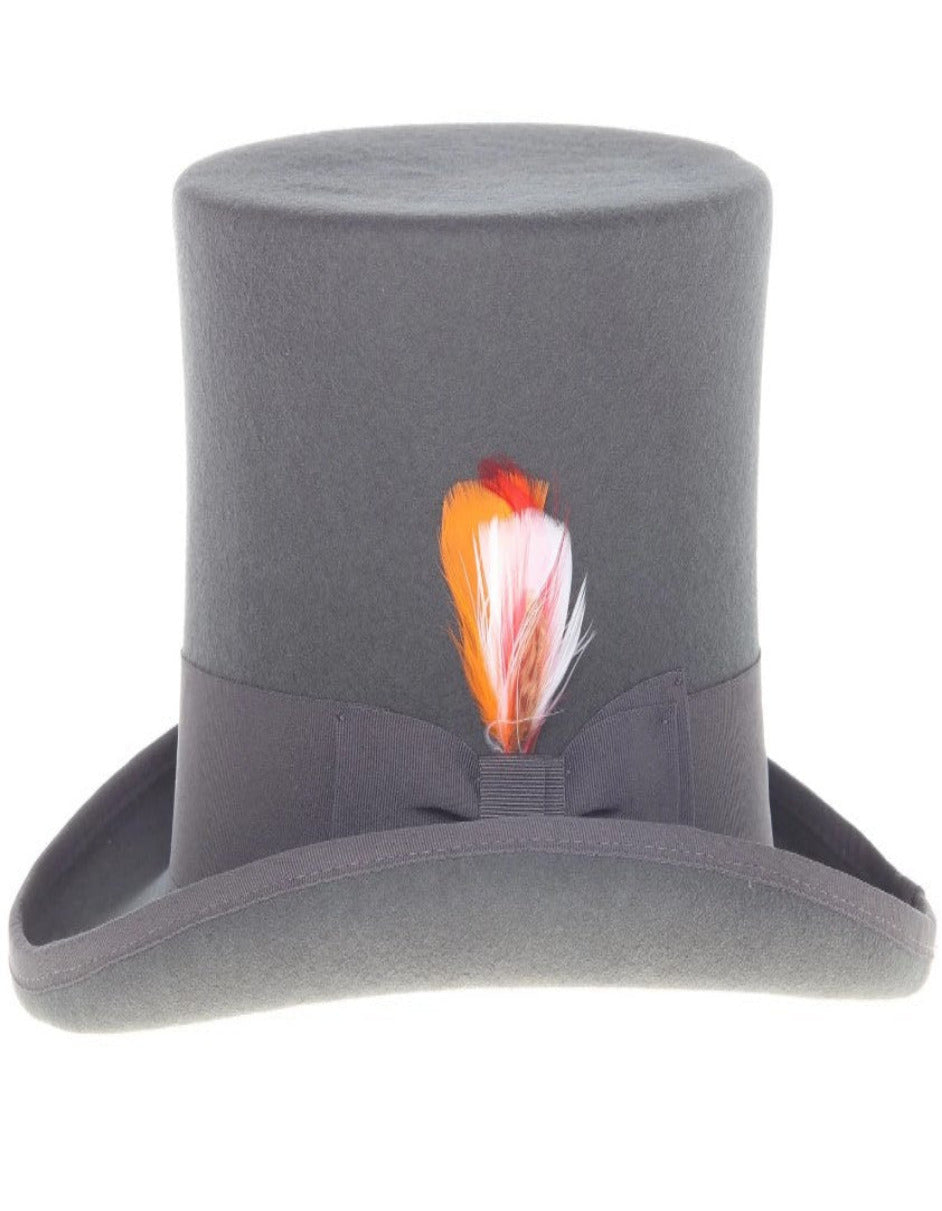1920s Fedora Wool Tall Dress Hat - Charcoal Grey