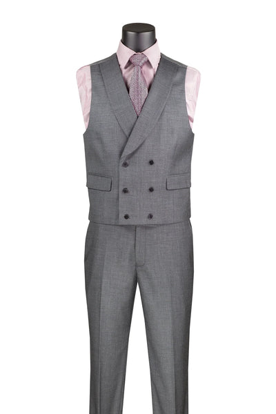 Modern Charcoal 3-Piece Suit with Lapel Vest