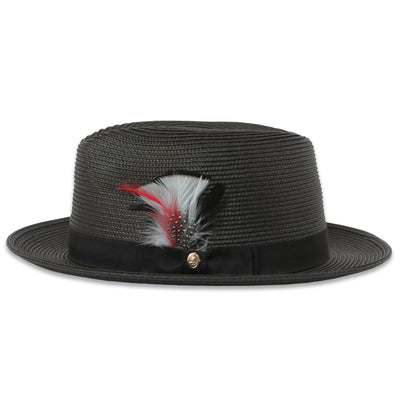 Tapa Crushable Straw Fedora Hat Charcoal