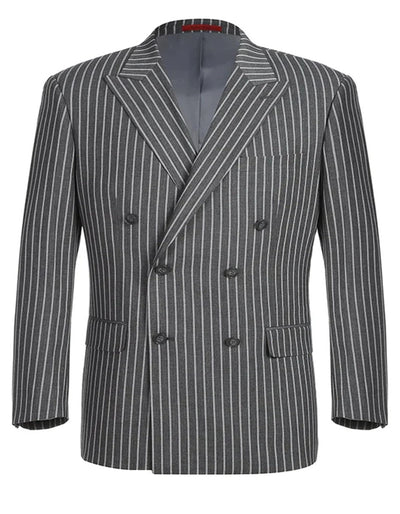 Charcoal Grey Bold Pinstripe 1920s Suit