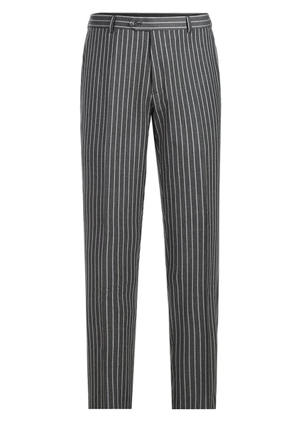Charcoal Grey Bold Pinstripe 1920s Suit