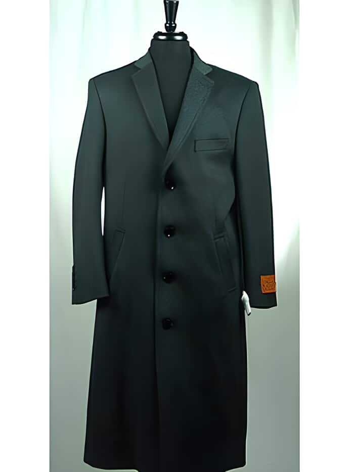 4 Button Wool Blend Charcoal Grey Bravo Overcoat