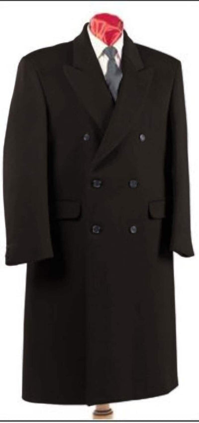 Double Breasted Wool Blend Dress Coat - Men's