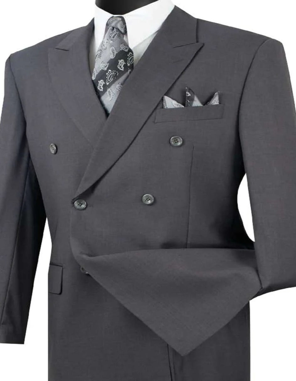 Charcoal Grey Regular Fit Pleated Suit