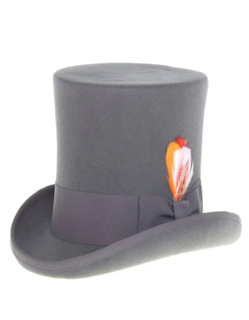 Victorian Steampunk Charcoal Grey Top Hat