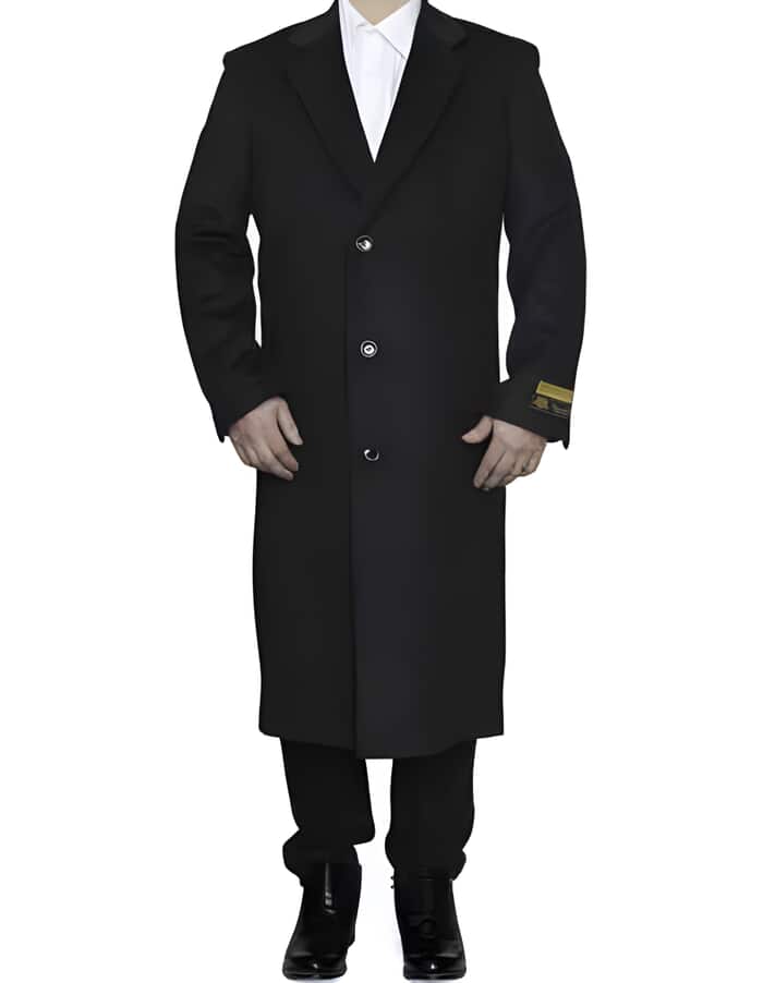 3 Button Full Length Wool Dress Overcoat