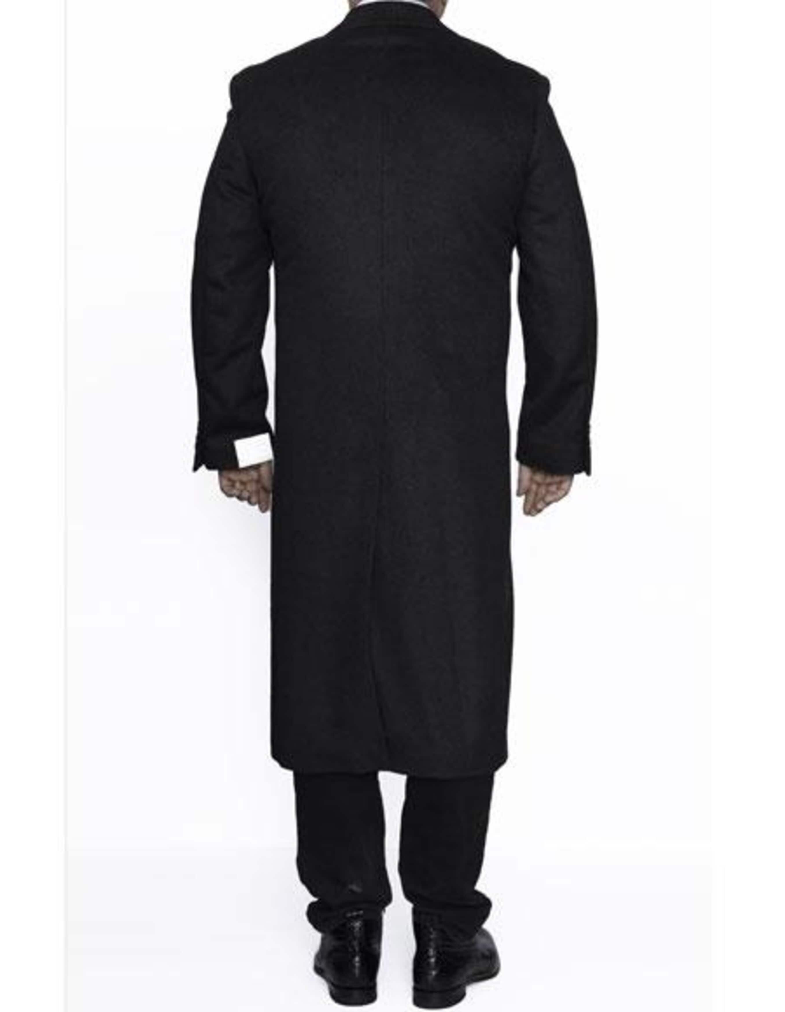 3 Button Full Length Wool Dress Overcoat