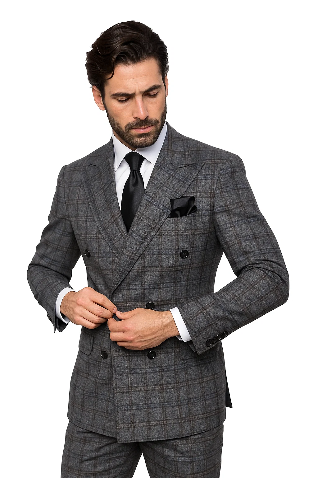  Charcoal with Blue Plaid by Rossiman
