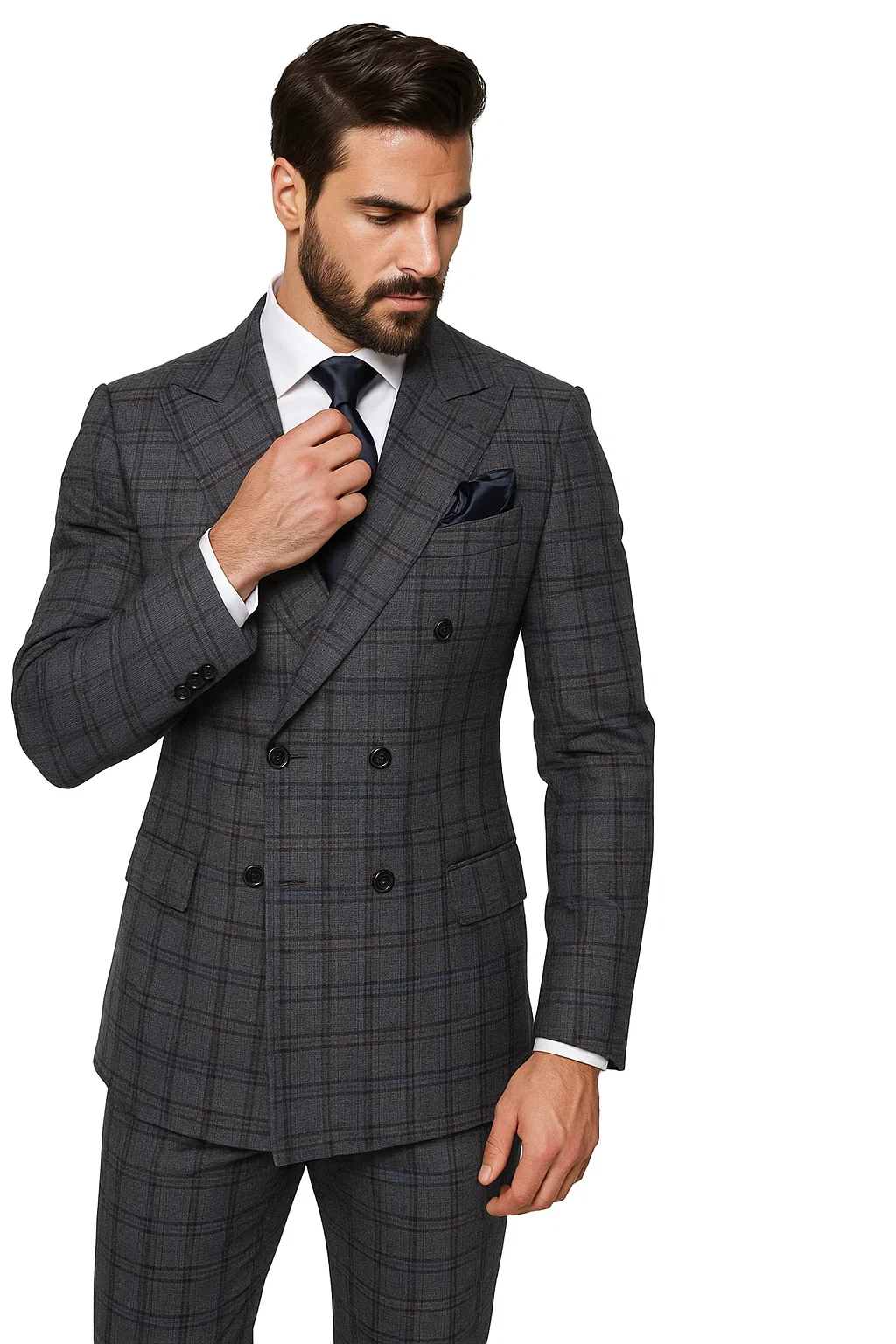  Charcoal with Blue Plaid by Rossiman