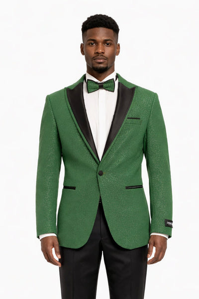 Mens Glitter Sequin Flashy in Color "Green" Tuxedo Dinner Jacket Blazer Sportcoat