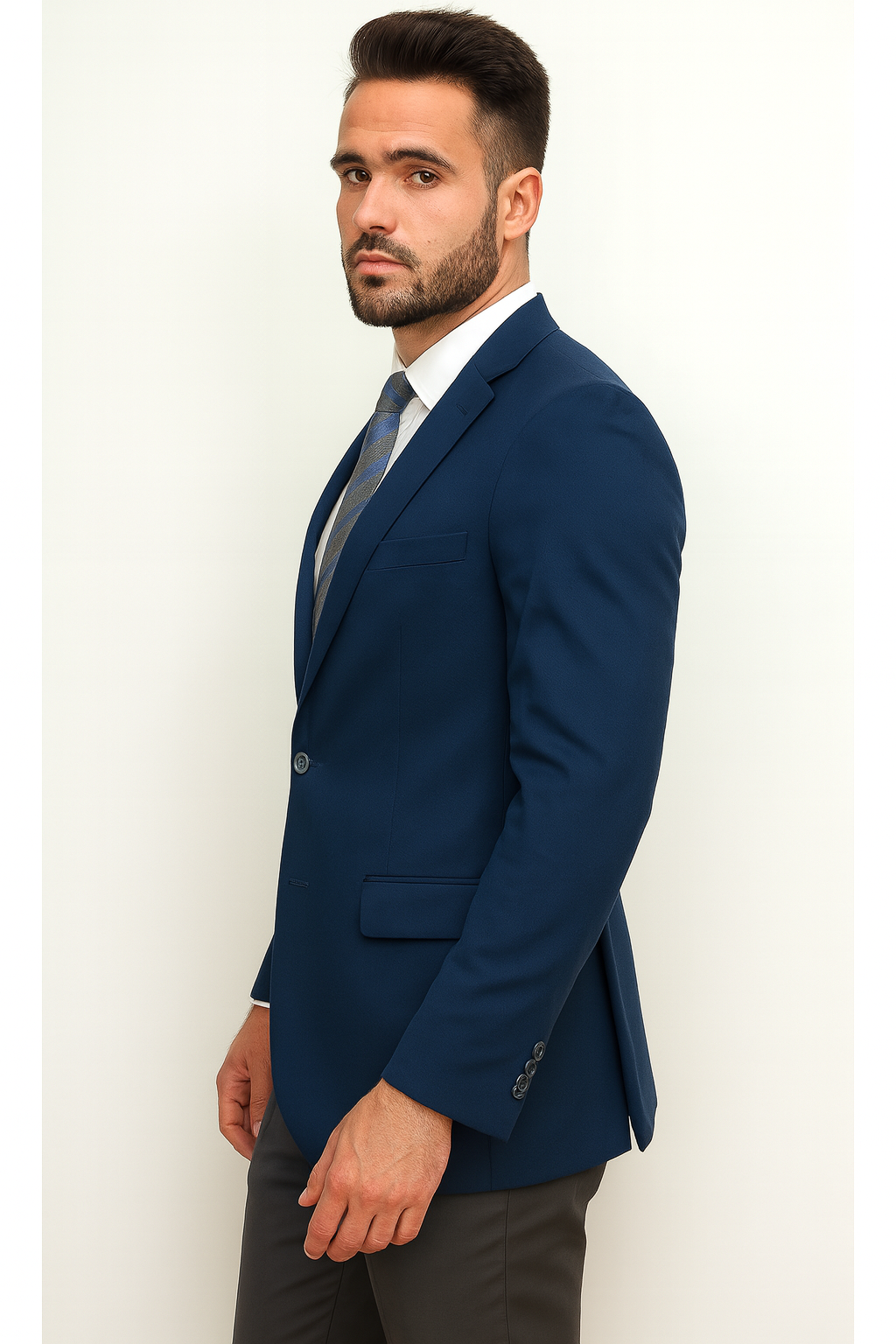 Men's Blue Linen Two Button Cheap Priced Designer Fashion Dress Casual Blazer For Men On Sale Side Vent Jacket Sportcoat Blazer