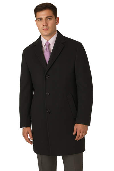 Men’s Heavy Wool Overcoat Full Length Topcoat