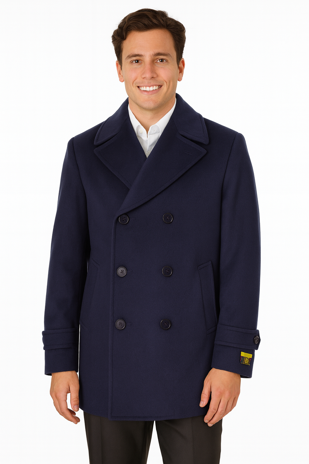 Big & Tall Wool Peacoat - Classic Double Breasted