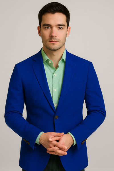 Mens Linen Blazer - Royal Blue Linen Sport Coat - Summer Blazer