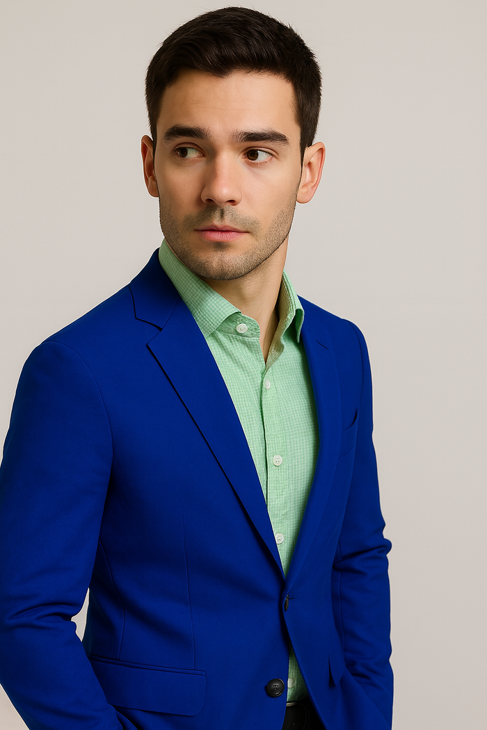 Mens Linen Blazer - Royal Blue Linen Sport Coat - Summer Blazer