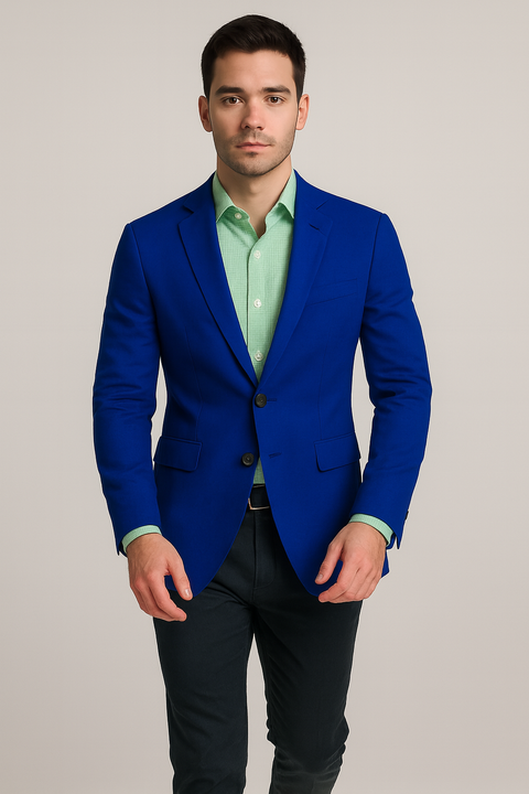 Mens Linen Blazer - Royal Blue Linen Sport Coat - Summer Blazer