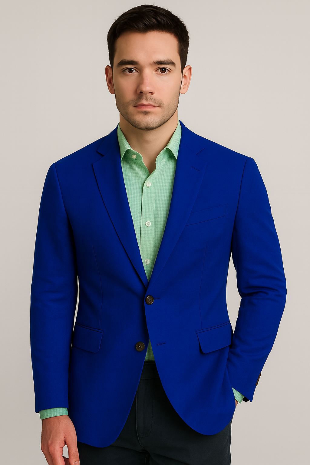 Mens Linen Blazer - Royal Blue Linen Sport Coat - Summer Blazer