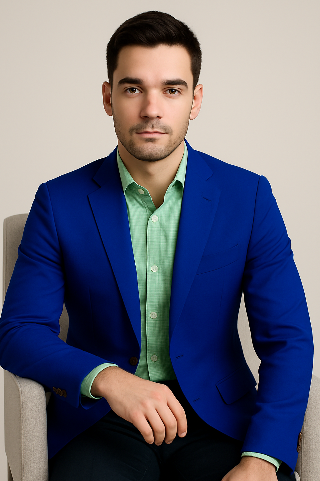 Mens Linen Blazer - Royal Blue Linen Sport Coat - Summer Blazer