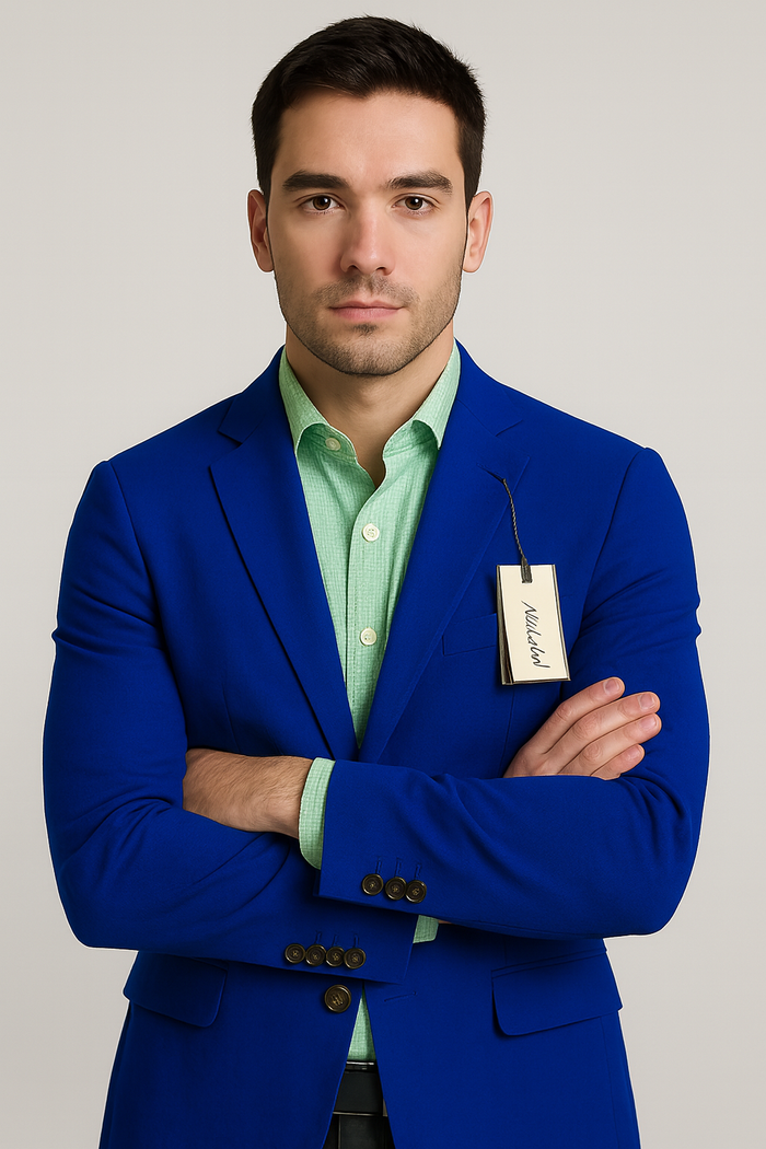Mens Linen Blazer - Royal Blue Linen Sport Coat - Summer Blazer