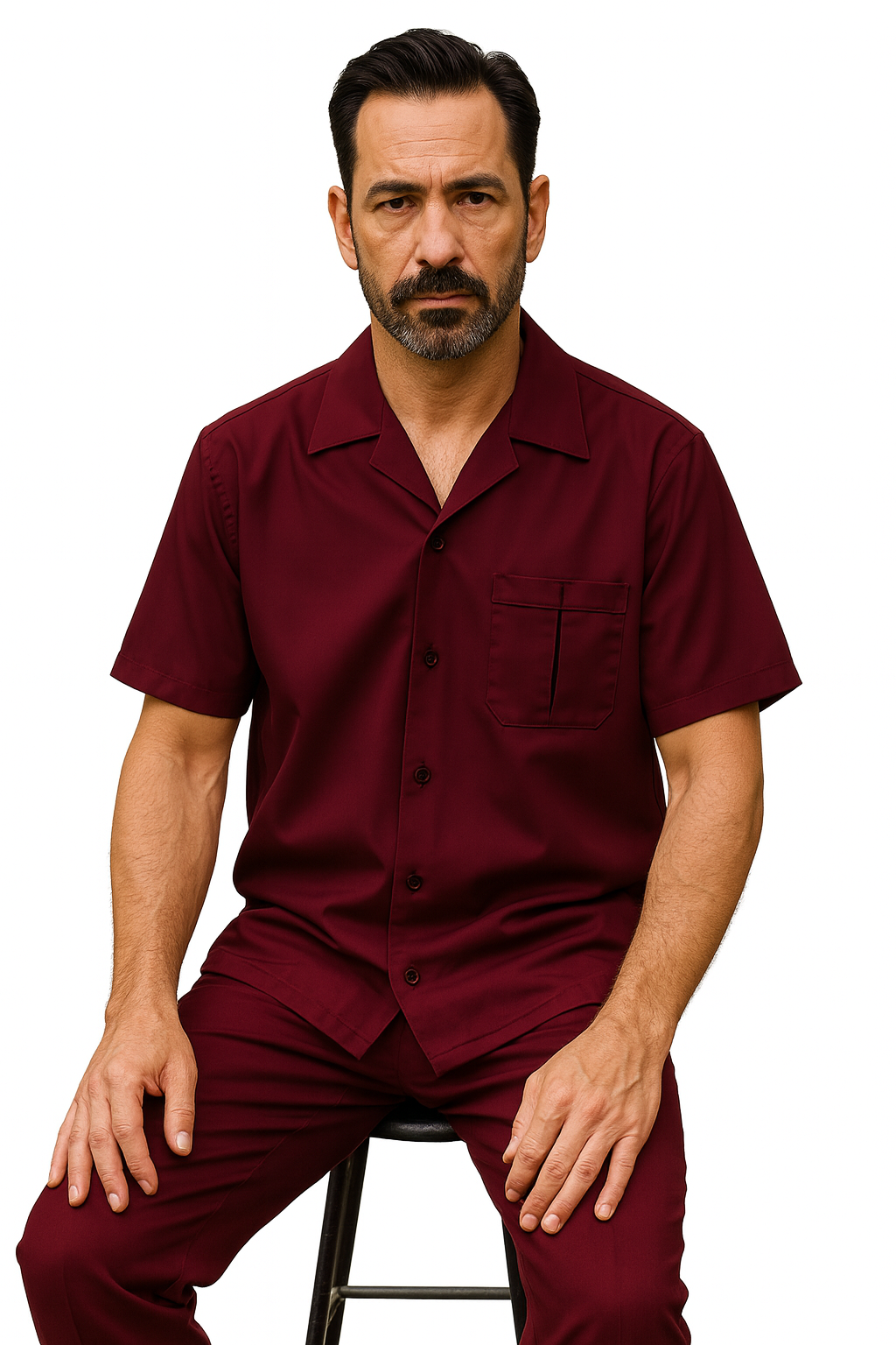 Mens Walking Suit - Big and Tall Casual Suit - Burgundy Suit Up to 6XL Pants