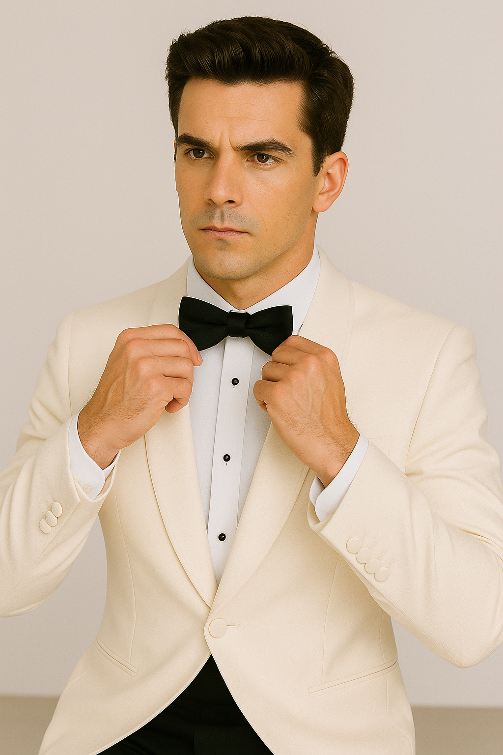 Single Breasted Ivory White Tropical 1 Button Shawl Lapel Dinner Jackets