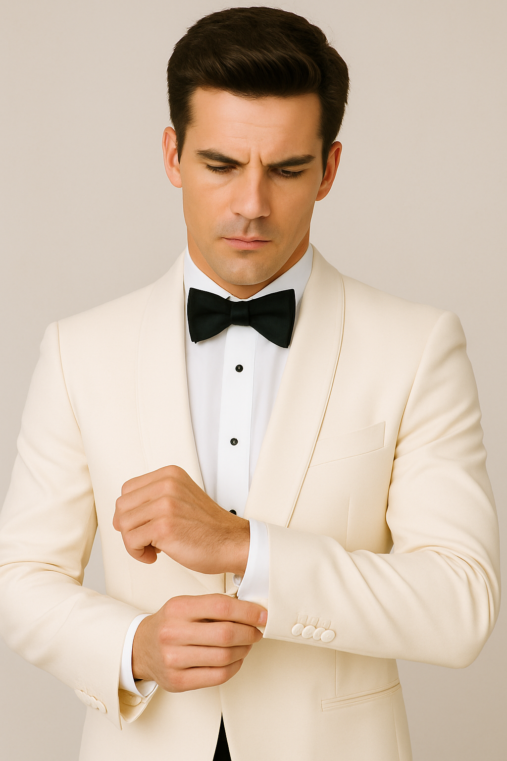 Single Breasted Ivory White Tropical 1 Button Shawl Lapel Dinner Jackets