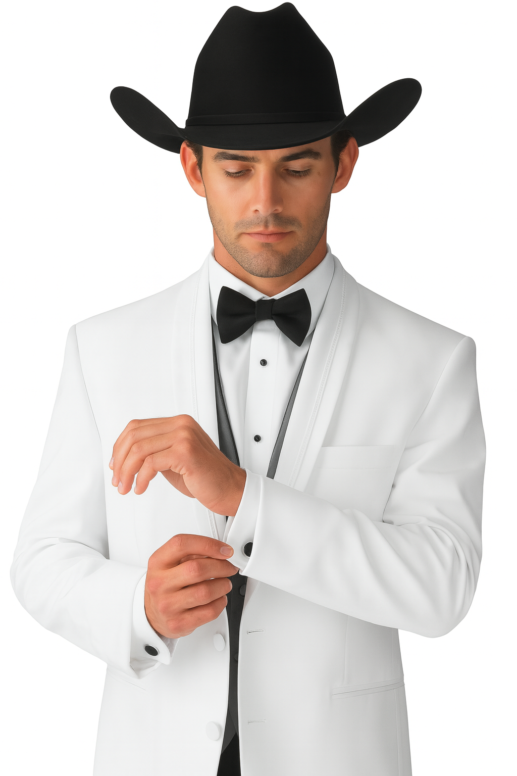 Mens White Cowboy Tuxedo - White Cowboy Suit - Western Suit (Jacket + Pants)