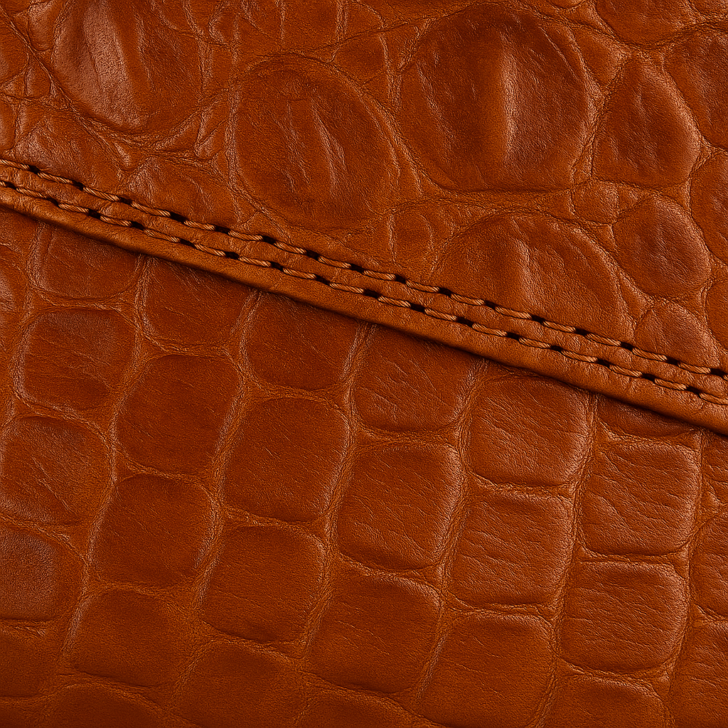 Los Altos Cognac Full Caiman Skin Sneakers