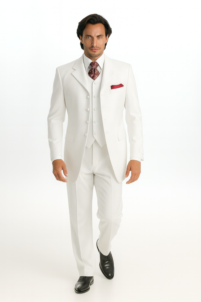 Men's 3 Piece Fashion Suit - Vested 3 Piece Zoot Suit - Three Piece Suit
